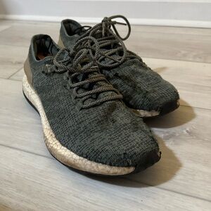 Adidas Pure Boost Green Shoes Mens 10 Trace Green Running Athletic Sneakers